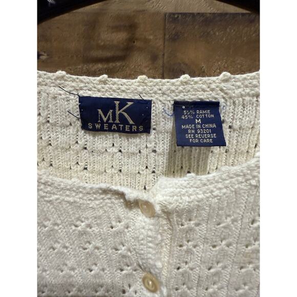 Michael Kors White Button-Up Sweater – 45% Cotton – Size Medium – Used - Picture 3 of 8